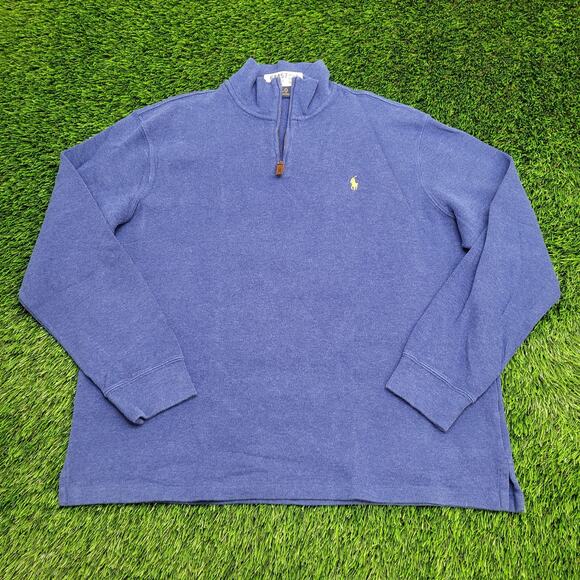 Ralph-Lauren 1/4-Zip Sweater 2XL 25x28 Blue - Picture 1 of 13